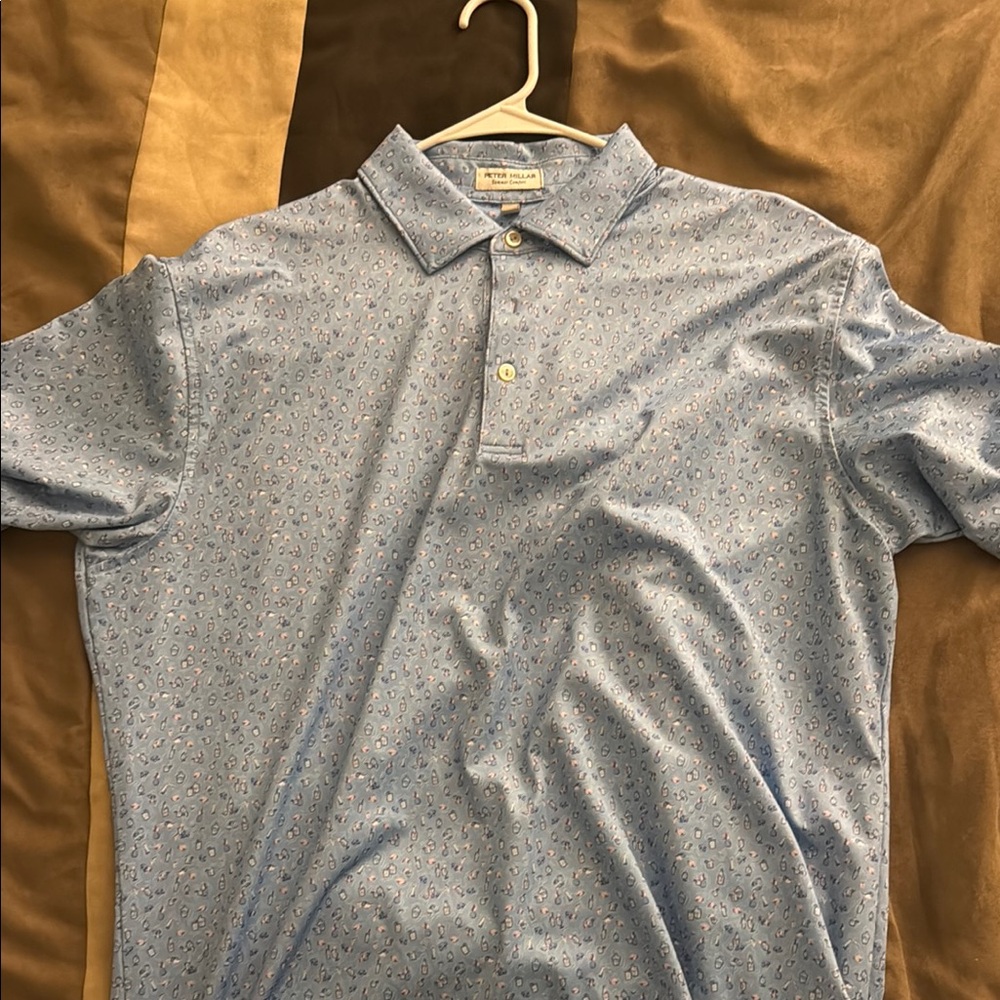 Peter Millar Light Blue Polo With Pattern - image 1